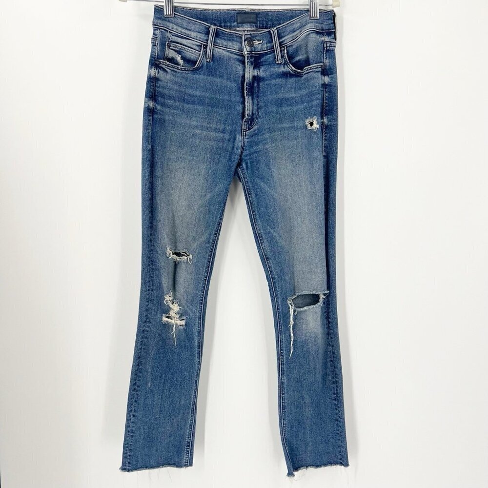 Mother The Mid Rise Dazzler Ankle Fray Weekend Warrior Size 26 Distressed - Picture 2 of 12